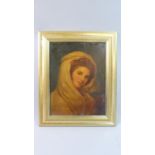 A Gilt Framed Portrait of a Maiden, 27cm High