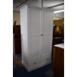 A Modern Two Door Wardrobe with Base Drawer with Base Drawer, 100cm Wide