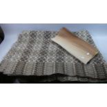 A Rectangular Woollen Welsh Blanket with Geometric Design, 185cm Wide Together with Small Rug