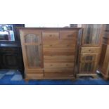 A Modern American Cherry Wood Bedroom Cabinet with Two Short and Four Long Drawers, Side Shelved