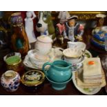 A Tray of Ceramics to Include Old Court Vase and Cream Jug, Carlton Ware Rouge Royale, Coalport,