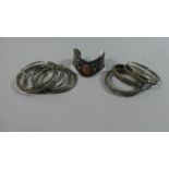 A Collection of Indian White Metal Bracelets