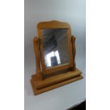 A Modern Pine Dressing Table Mirror on Plinth Base, 51cm Wide