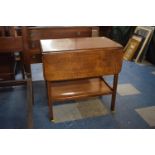 An Edwardian Oak Drop Leaf Two Tier Trolley, 73cm Wide