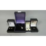 A Collection of Four Sets of Silver Boxed Earrings