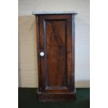 A Late 19th Century Marble Topped Walnut Bedside Cabinet with Panelled Door, 74.5cm High