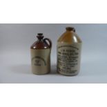 Two Stoneware Brewers Jars, J W Deakin Bolt and Godshill, Isle of Wight with Printed Labels