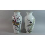 Two Franklin Mint Vases Decorated with Birds, 30cm High