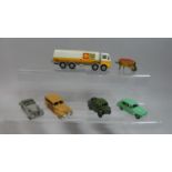 A Collection of Six Unboxed Dinky toys to Include 944 Leyland Octopus BP/Shell Tanker, 38L Lagonda