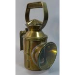 A Brass Reproduction Railway Light, 29cm High