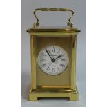 An Edwardian French Brass Cased Carriage Clock with Clockwork Movement, Working Intermittently,