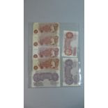 A Collection of Seven Vintage British Ten Shilling Notes