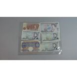 A Collection of Various Vintage British Bank Notes to Include Ten Shilling, One Pound, Five Pound,