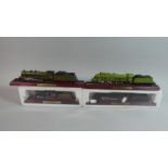 A Tray Containing Four Model Locomotives, American Railways Together with a Boxed OO Gauge