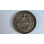 A Reproduction Bronze Circular Dish Decorated in Relief with Britannia Beside Thames, 12cm Diameter