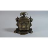 A Heavy Brass Lidded Casket in the French Second Empire Style with Eagle Final, 16cm High