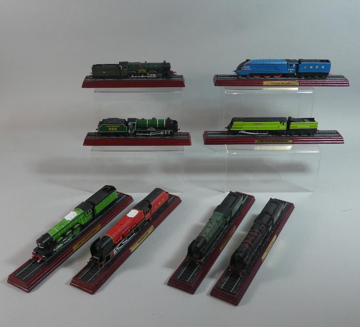 A Tray Containing Eight Models of British Railway Locomotives and Tenders