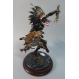 A Modern Bronze Figural Study of Red Indian, "Spirit of the Thunderbird" by R J Murphy, Issued by