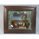 A Modern Wall Hanging Diorama Depicting Teddy Bears in Sitting Room, 34cm Wide