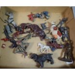 A Collection of Playworn Britains and other Lead and Plastic Animals and Figures