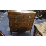A Victorian Cross Banded Bow Fronted Mahogany Chest of Two Short and Three Long Drawers with Bracket