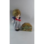 A Vintage Macfarlane Lang and Co. Mabel Lucie Attwell Biscuit Tin Together with a Doll Figure, 33.