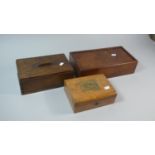 A Collection of Three Wooden Storage Boxes