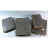 A Collection of Three Welsh Leather 19th Century Bound Books to Include Browns Bible and Gy