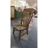 A Cut Down Elm Seated 19th Century Kitchen Chair