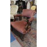 A Late 19th/Early 20th Century Ladies Tub Nursing Chair on Short Cabriole Supports