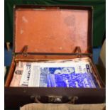 A Vintage Suitcase Containing 1960's Printed Football Ephemera to Include Programmes, Newspapers etc