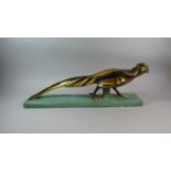 A French Art Deco Plaster Study of a Pheasant on Rectangular Plinth, 66cm Wide