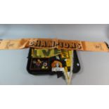 A Collection of Wolverhampton Wanderers FC Ephemera to Include Scarves, Keyrings, Rosette etc