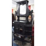An Ebonised Mirror Backed Chiffonier for Restoration, 120cm Wide