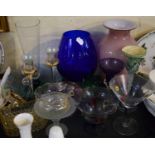 A Tray of Mixed Coloured Glassware etc