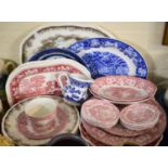 A Collection of Various Blue and White, Red and White and Other Dinnerwares