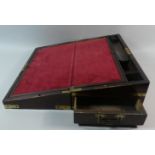 A Mid 19th Century Mahogany Writing Slope with Brass Mounts and Inset Carrying Handles, Side