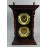 A Late 20th Century Mahogany Weather Station with Aneroid Barometer and Thermometer, Turned