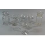 A Collection of 19th Century and Later Glassware to Include Cut Glass Dressing Table Pots and