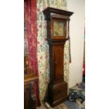An 18th Century Oak Cased Long Case Clock with 11" Brass Dial Inscribed Jas. Webster, Salop. 30 Hour