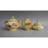 A Collection of Three Pieces of Royal Worcester Blush Ware to Include Trinket Box and Cover No.
