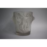 A Large and Heavy Two Handled Lalique Wine Cooler, Ganymede, decorated in Relief with Two Pairs of