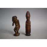 An Early Carved Continental Figure of a Bishop and a Carved Chinese Figure of a Coolie (Bishop