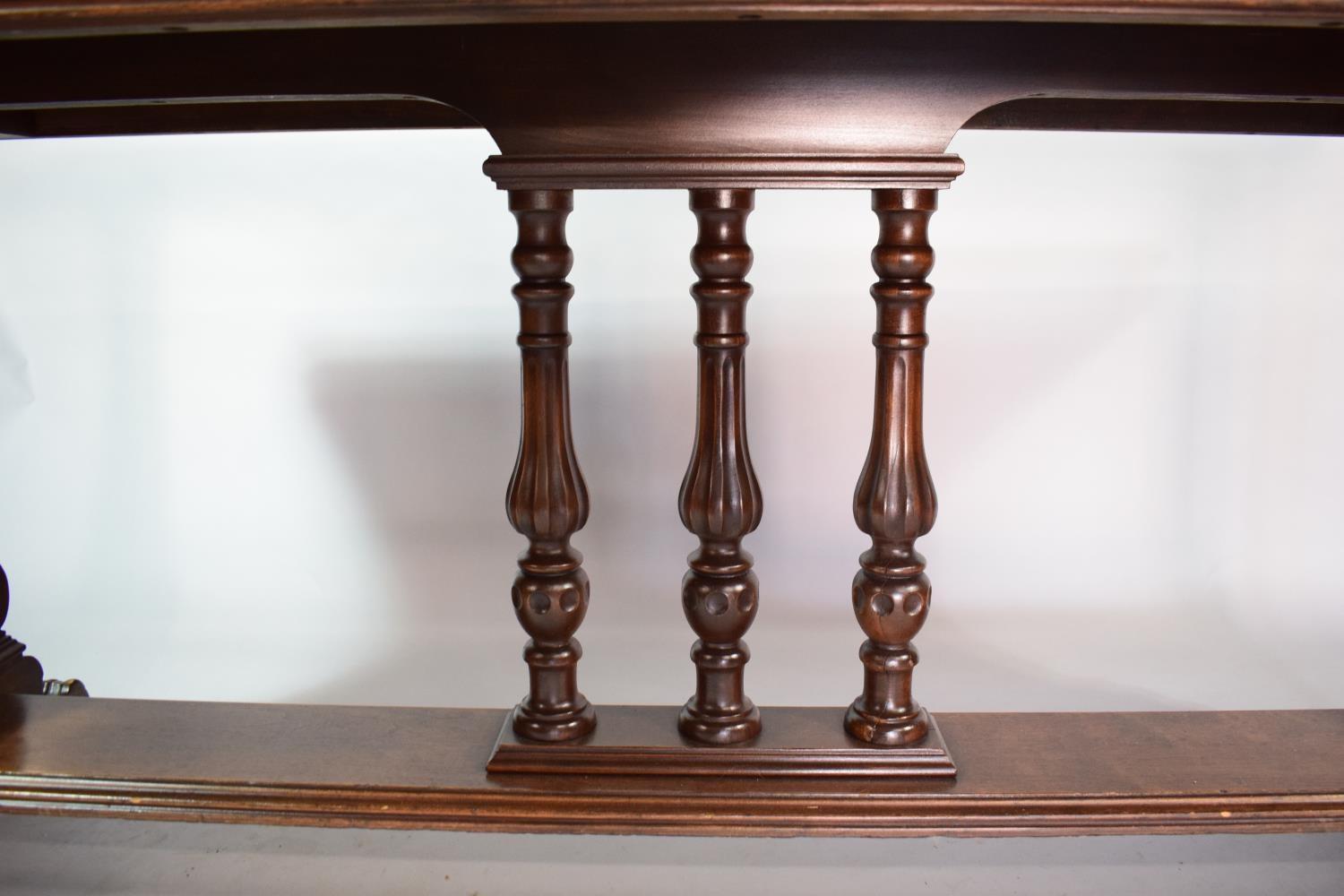 A Reproduction Regency Mahogany Library Table with Carved Border and Central Tri Spindle Vase - Image 3 of 3