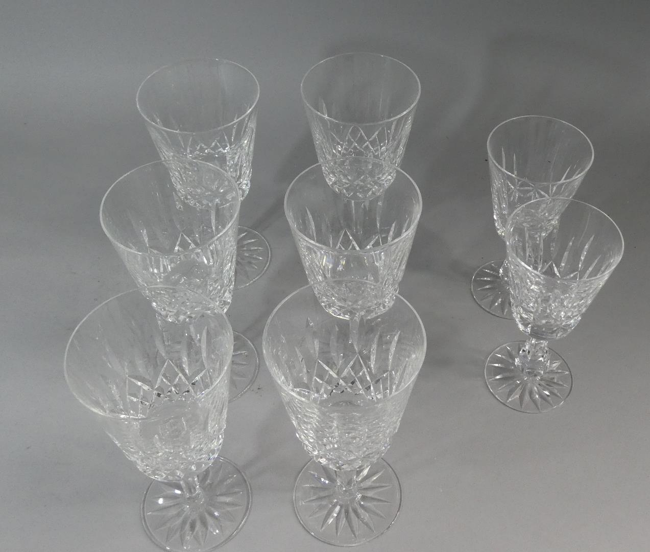 A Set of Six Cut Glass Wines and Two Similar Examples - Image 6 of 6