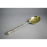 A Victorian Silver Spoon by Martin Hall & Co Having Engraved Bowl and Crown Finial. 22.5cm Long,
