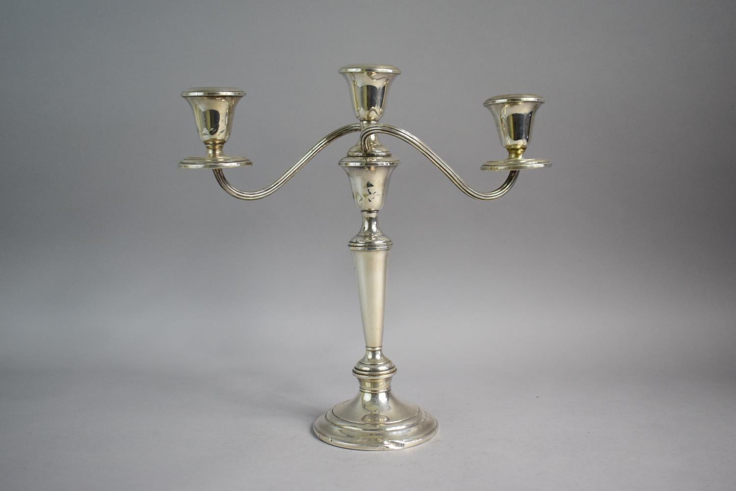 A Weighted Silver Three Branch Candelabra By Gorham Sterling