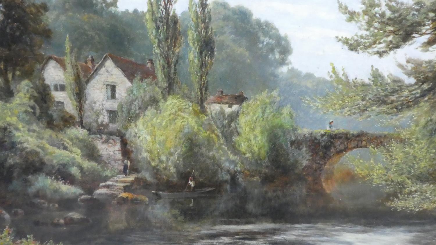 Albert E. Gyngell 1866-1949. A Gilt Framed Oil on Canvas Depicting River Scene with Cottage and - Image 2 of 4