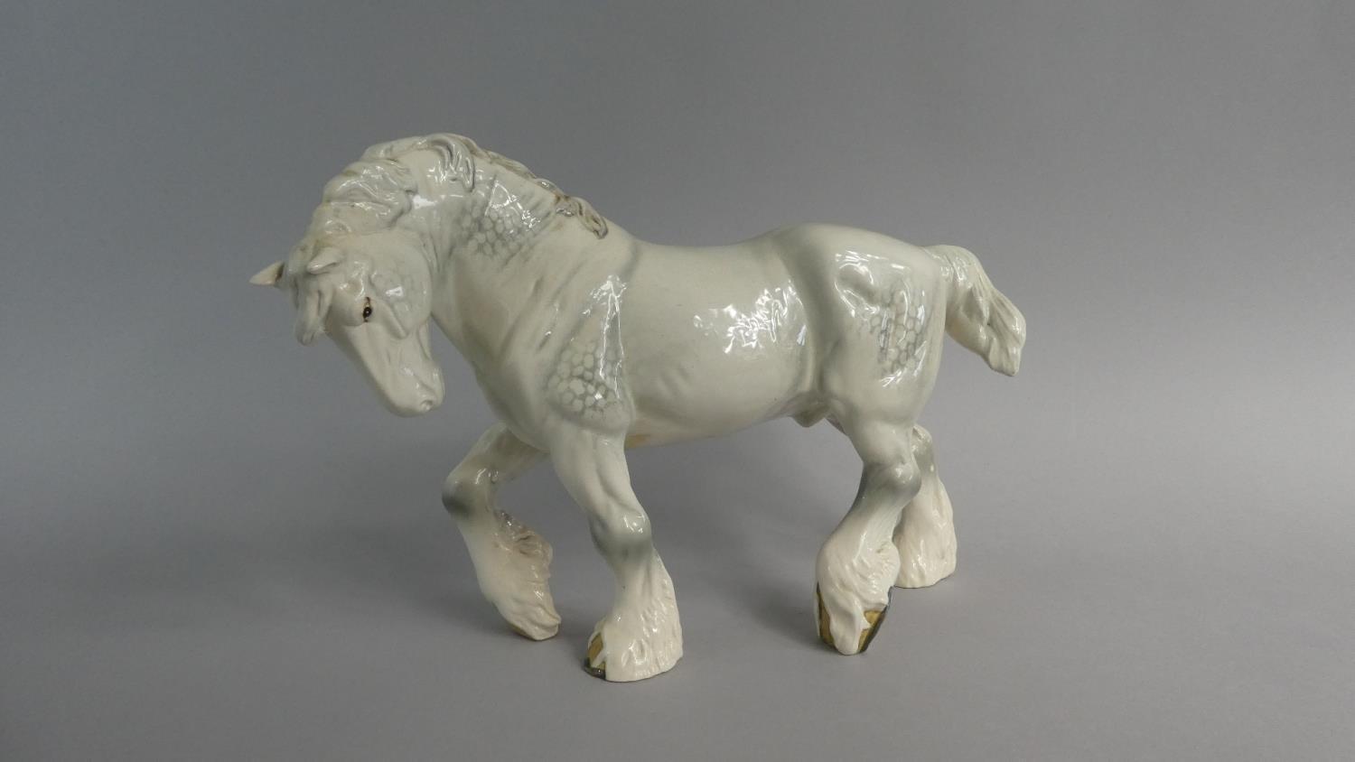 A Beswick Large Action Shire, Grey Gloss No.2578