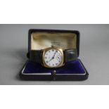 A Vintage Omega Gold Plated Wrist Watch, White Enamel Dial having Roman Numerals and a Subsidiary